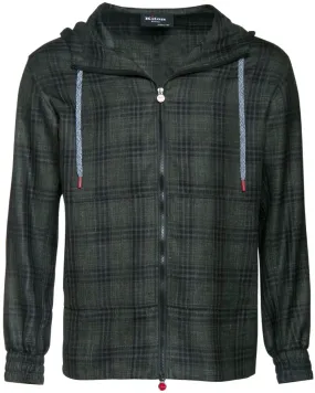 Olive Plaid Hooded Jacket