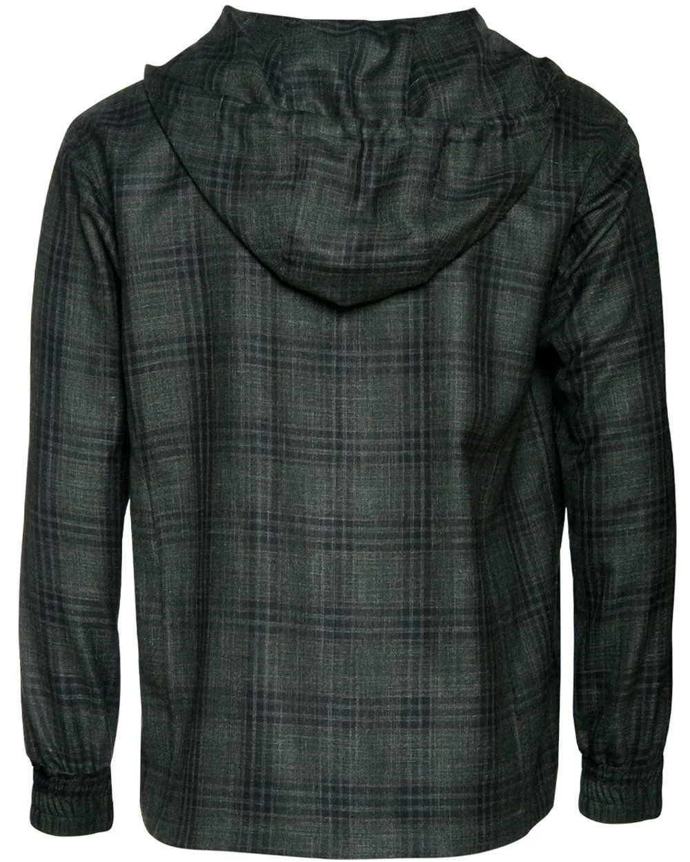 Olive Plaid Hooded Jacket