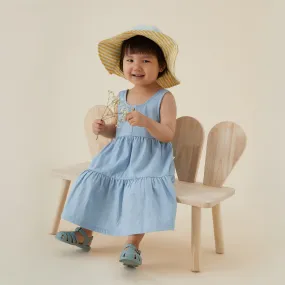 Organic Cotton Chambray Tiered Dress