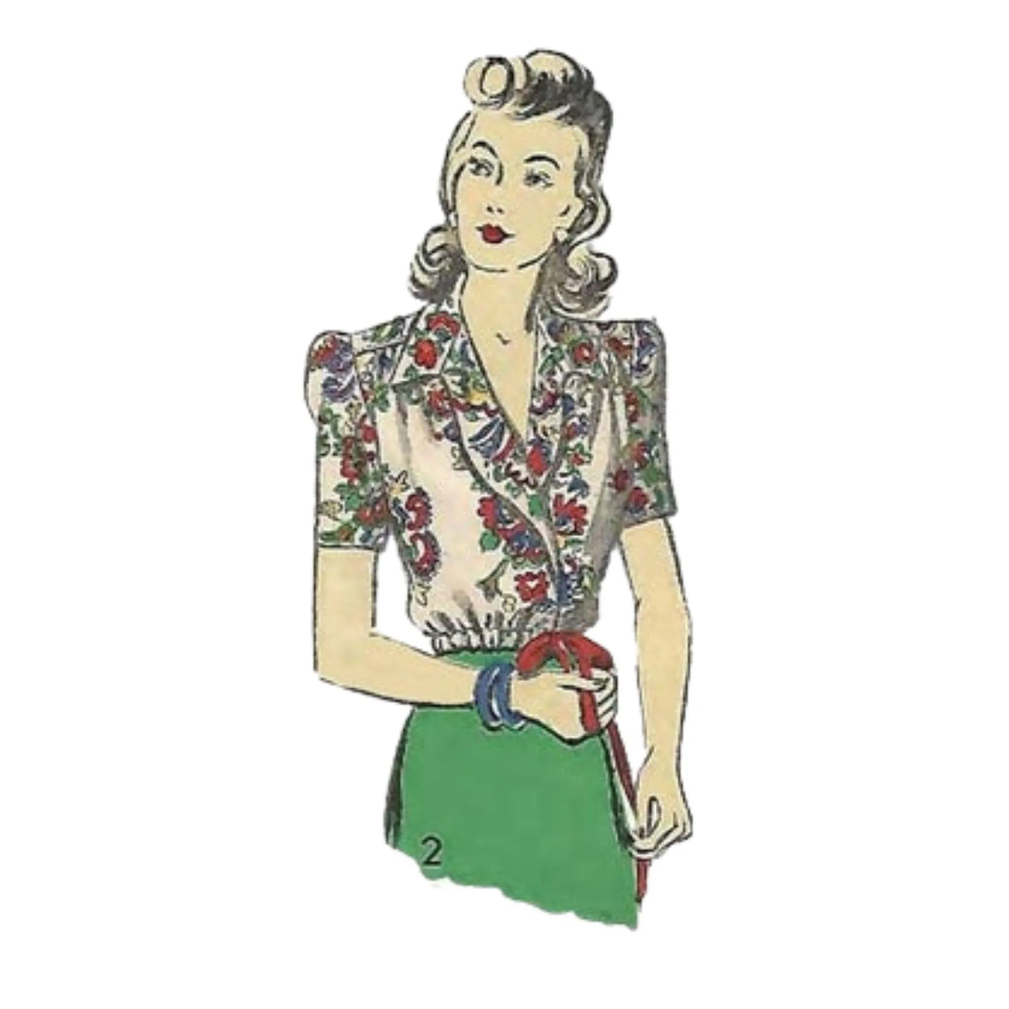 PDF - 1940s Pattern, Set of Blouses -  Bust 34” (86cm) - Bust 36” (91cm) - Download