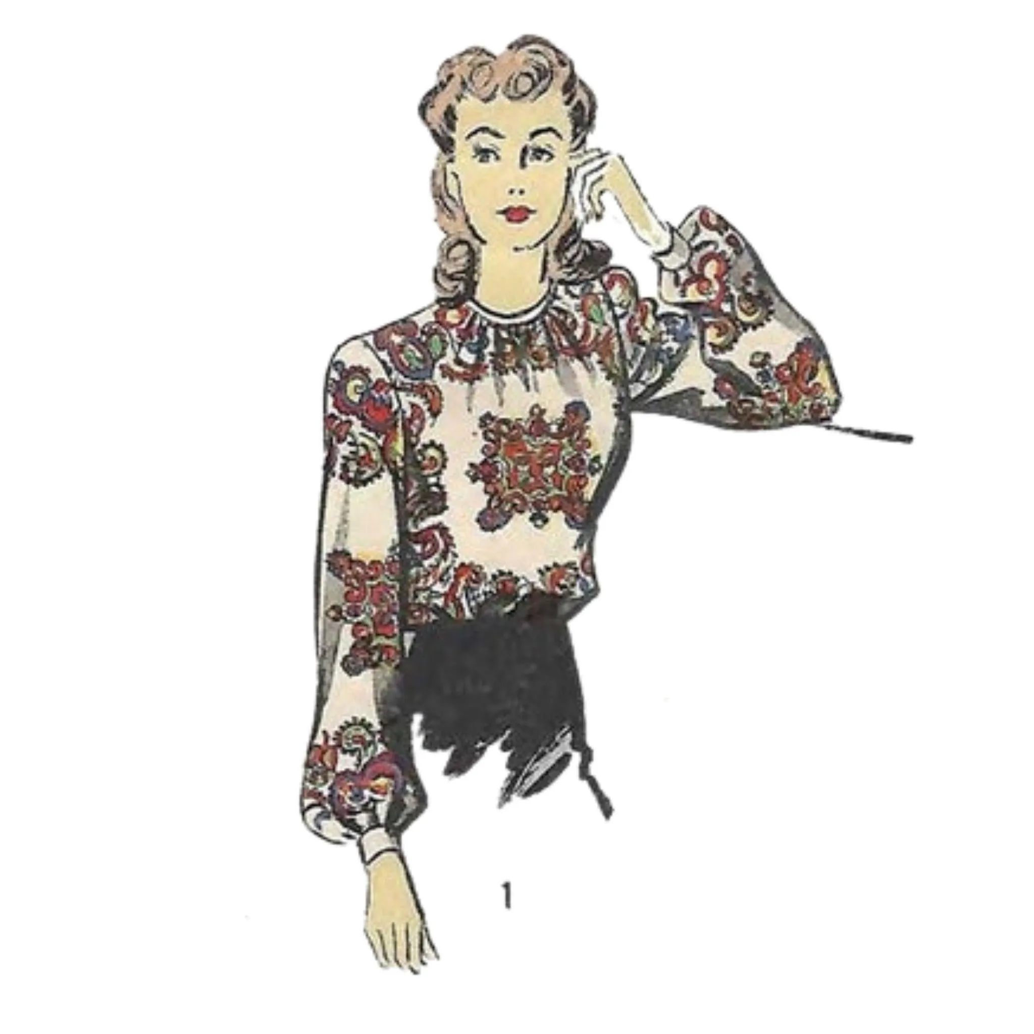 PDF - 1940s Pattern, Set of Blouses -  Bust 34” (86cm) - Bust 36” (91cm) - Download