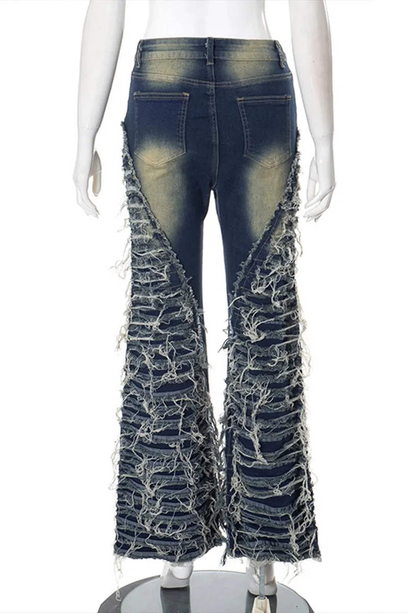 PR3427 Distressed Ripped Denim Jeans Pant