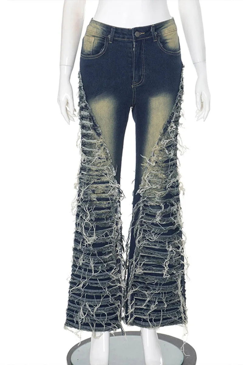 PR3427 Distressed Ripped Denim Jeans Pant