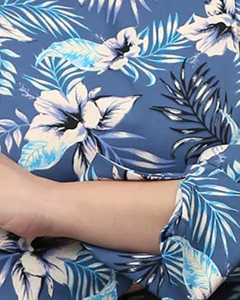 Puff Sleeve Floral Top | Blue