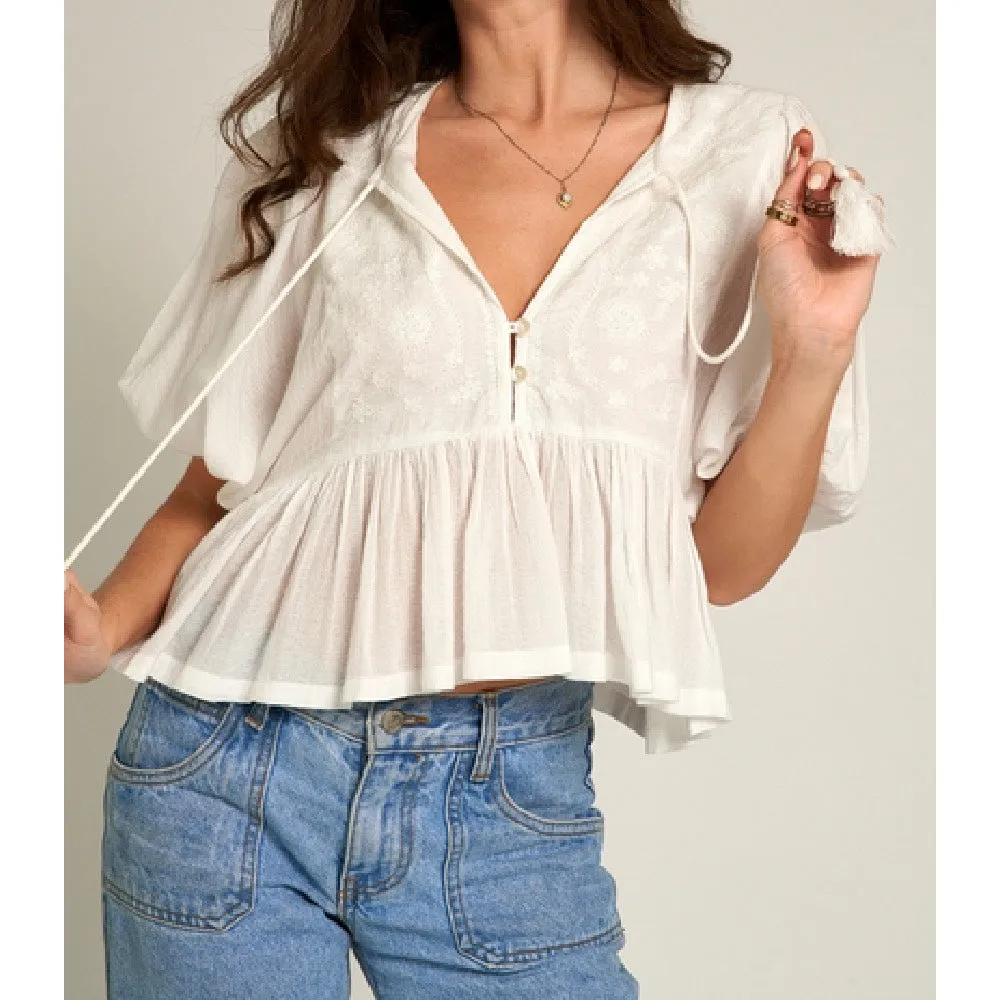 Puff Sleeve Peplum Top