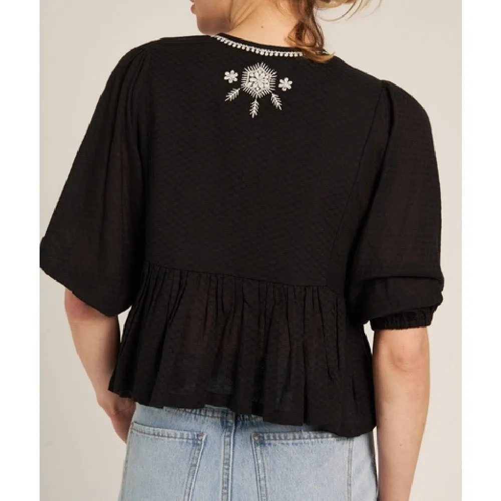 Puff Sleeve Peplum Top