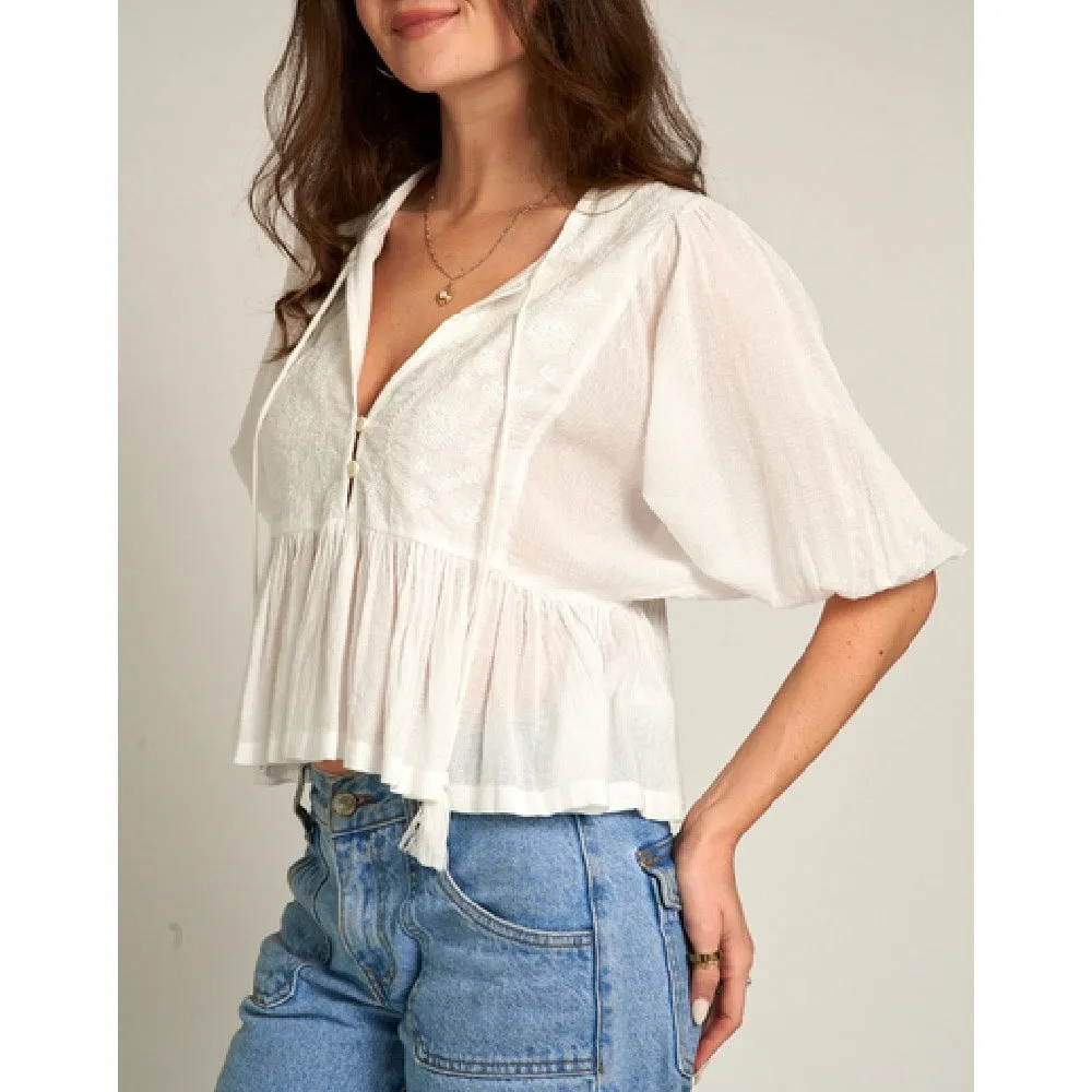 Puff Sleeve Peplum Top