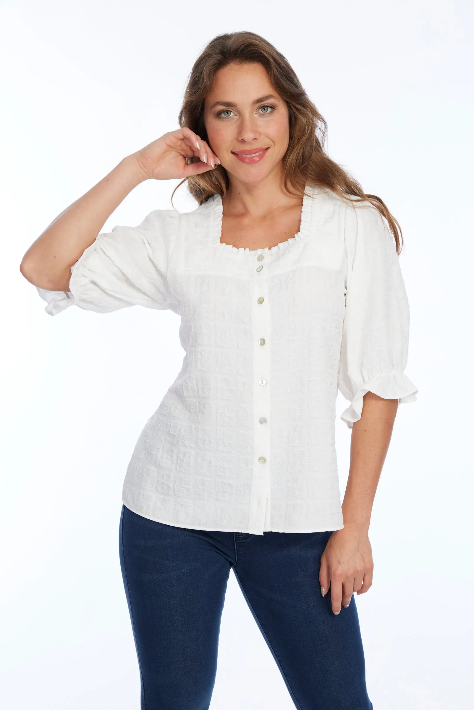 Puff Sleeve Top Square Neck HILDA | LIOR