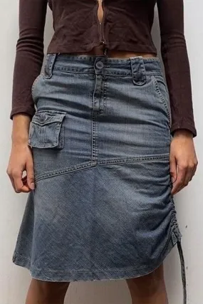 QZ400 Drawstring Denim Skirt