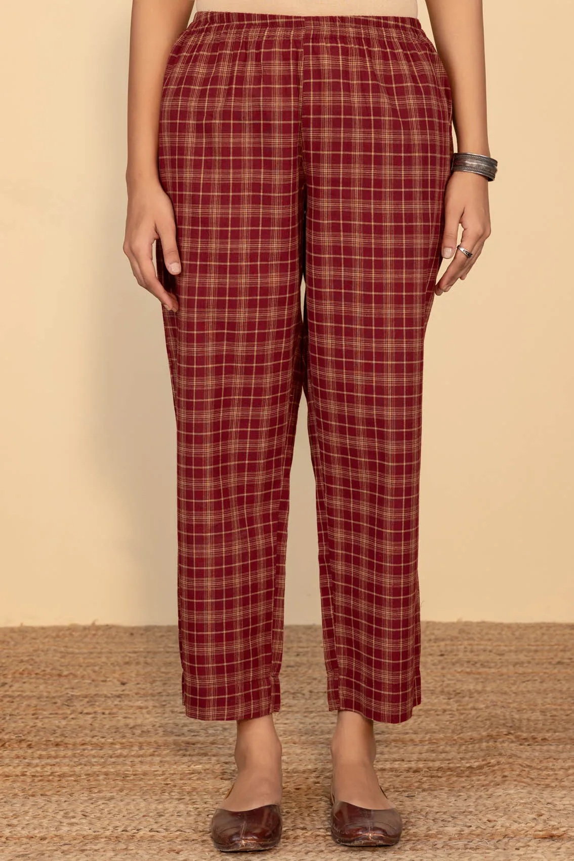 Red Checked Trousers