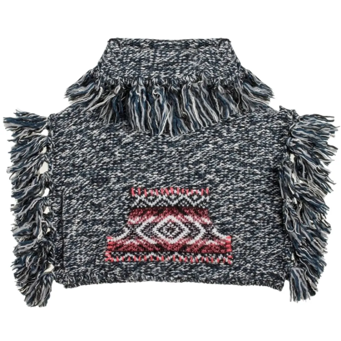 Santa Fe Cowl Neck Poncho: Charcoal