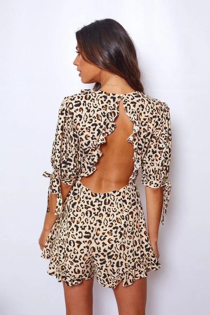 ST2628D01 Indikah Leopard playsuit