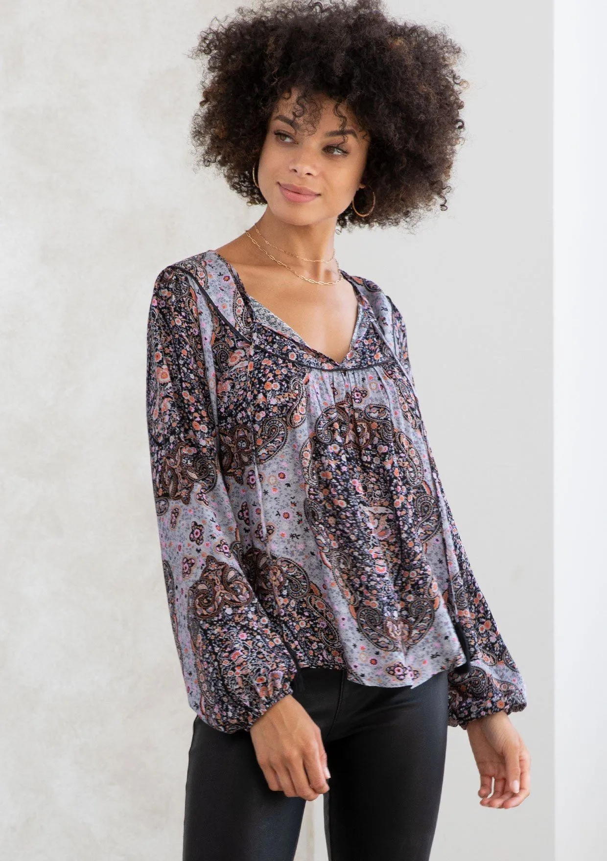 Stella Paisley Peasant Top