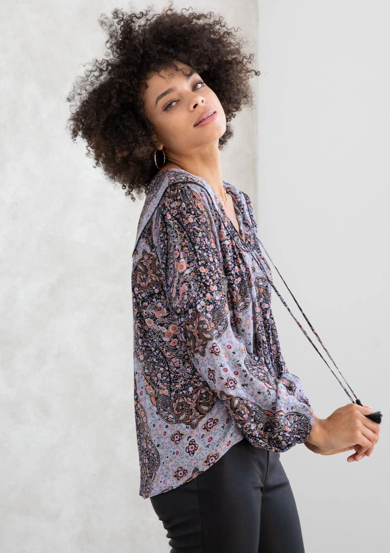 Stella Paisley Peasant Top