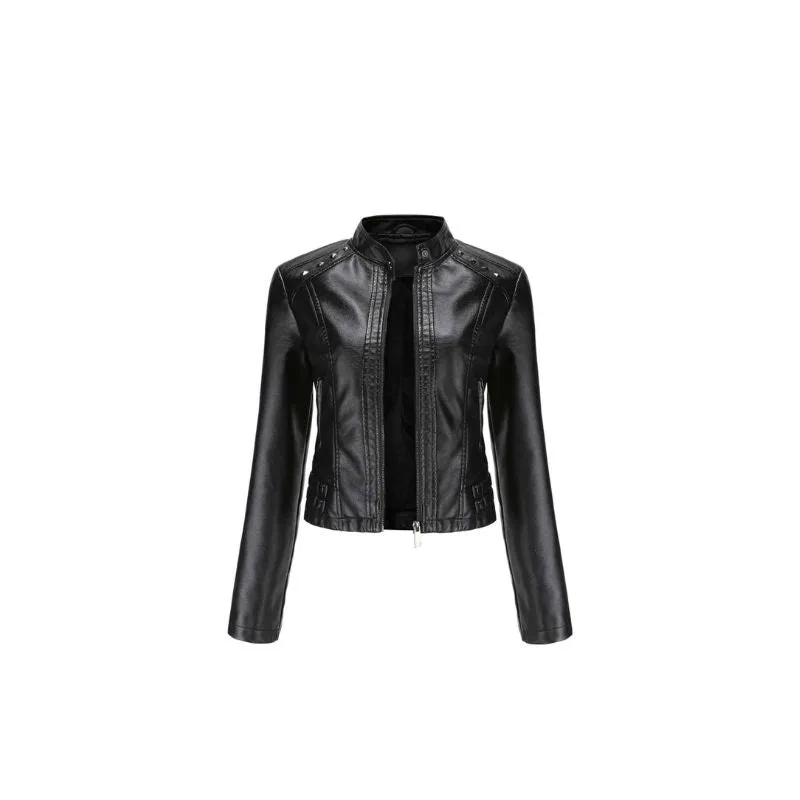 Studded Faux Leather Women Jacket