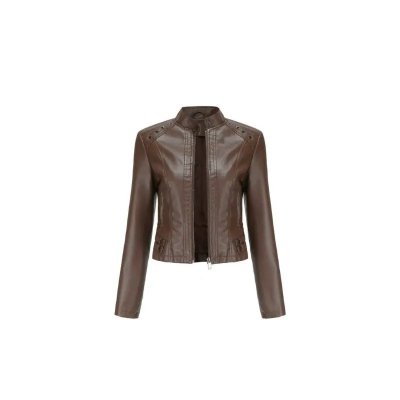 Studded Faux Leather Women Jacket