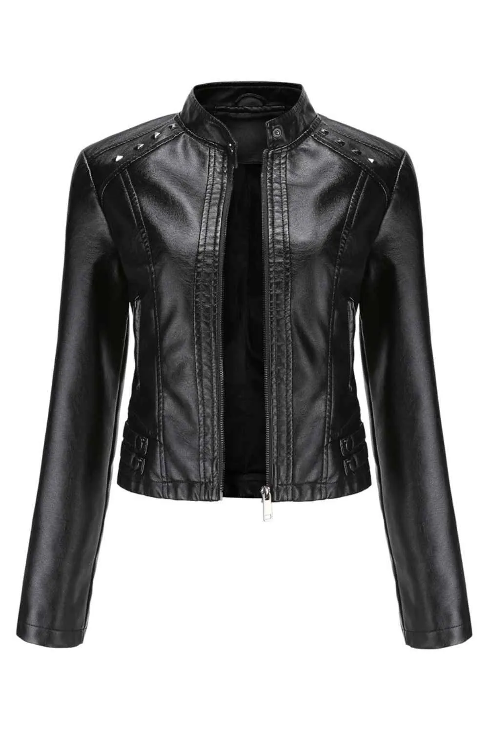 Studded Faux Leather Women Jacket