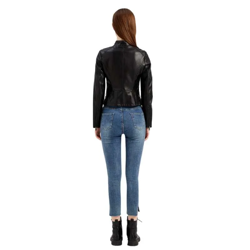 Studded Faux Leather Women Jacket