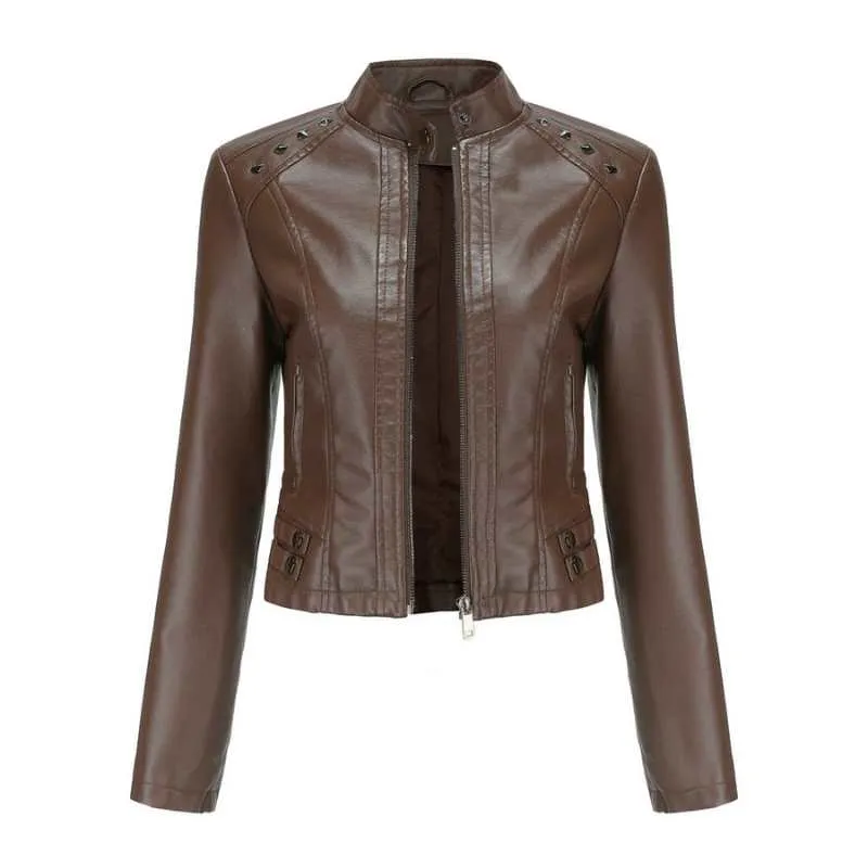 Studded Faux Leather Women Jacket