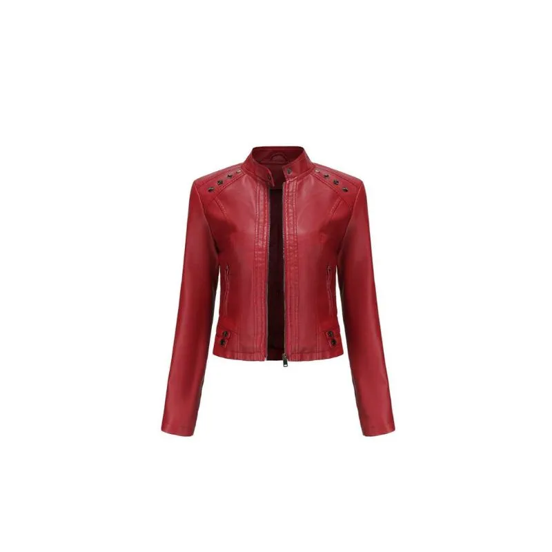 Studded Faux Leather Women Jacket