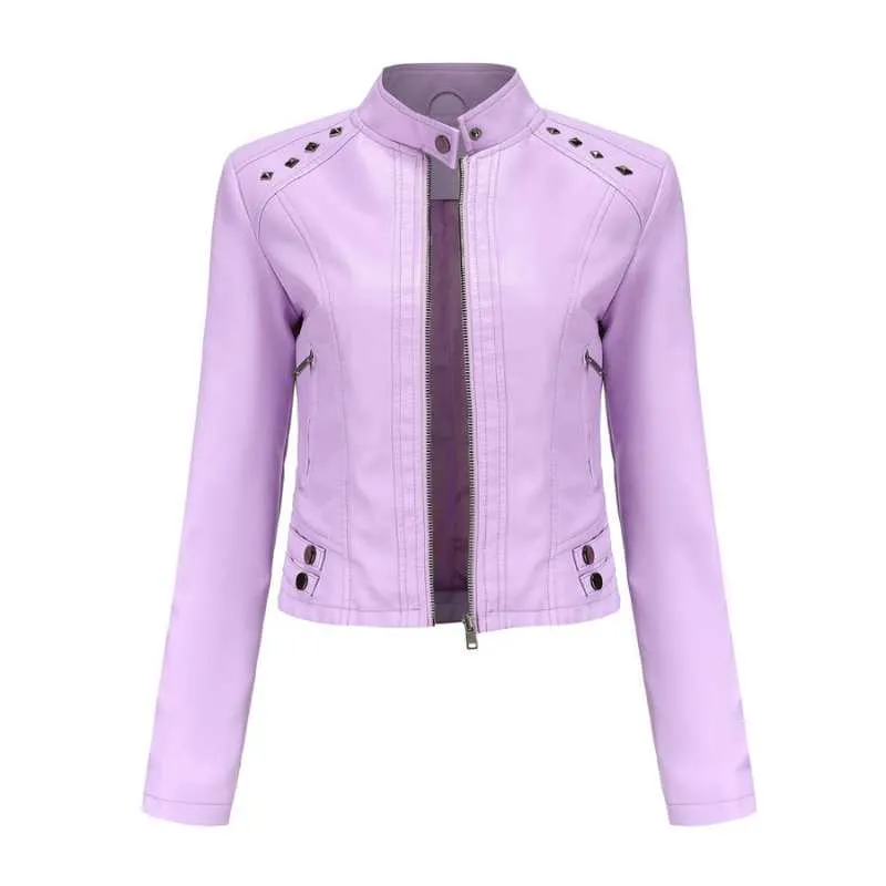 Studded Faux Leather Women Jacket