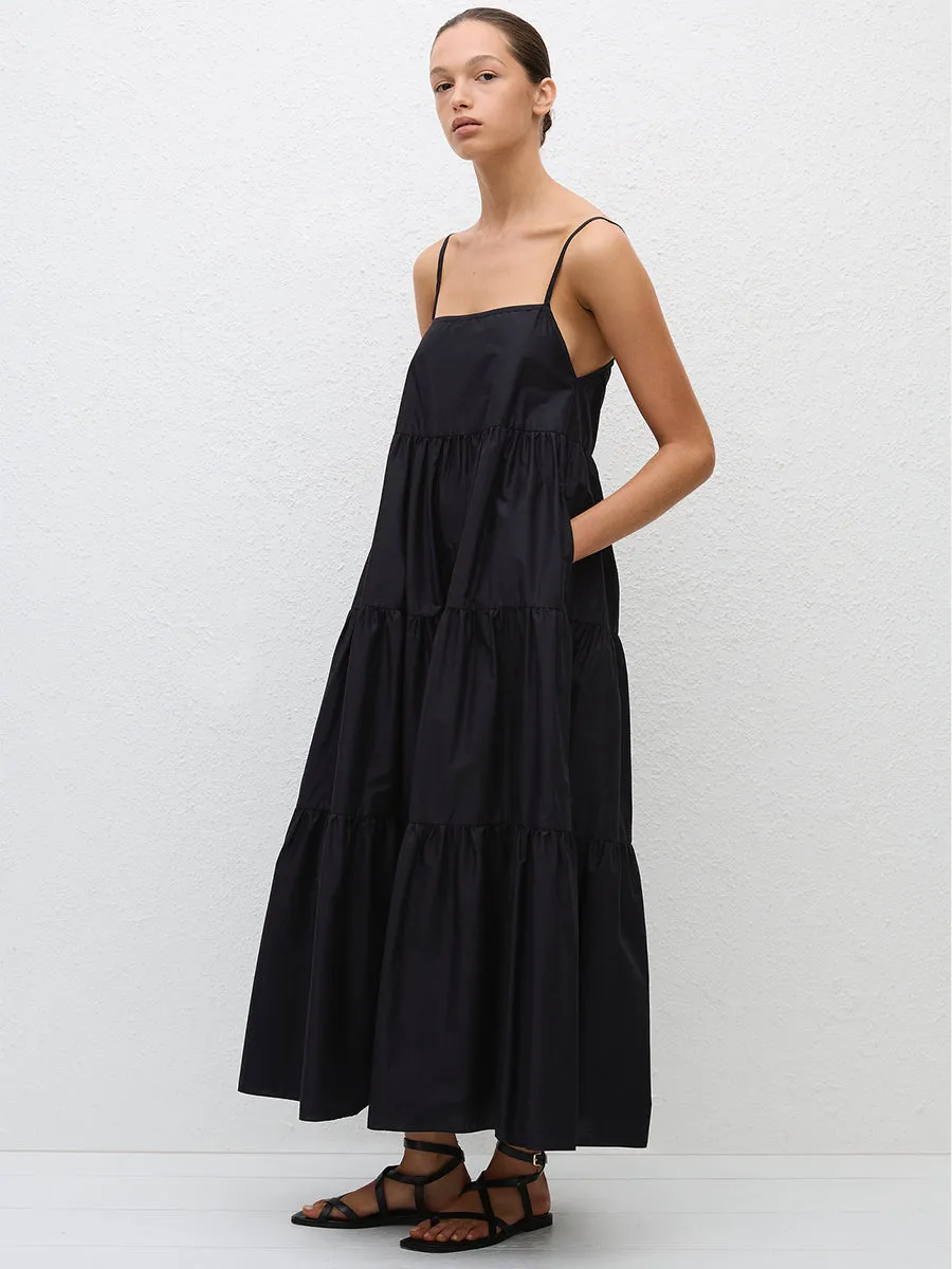 Tiered Sundress in Black