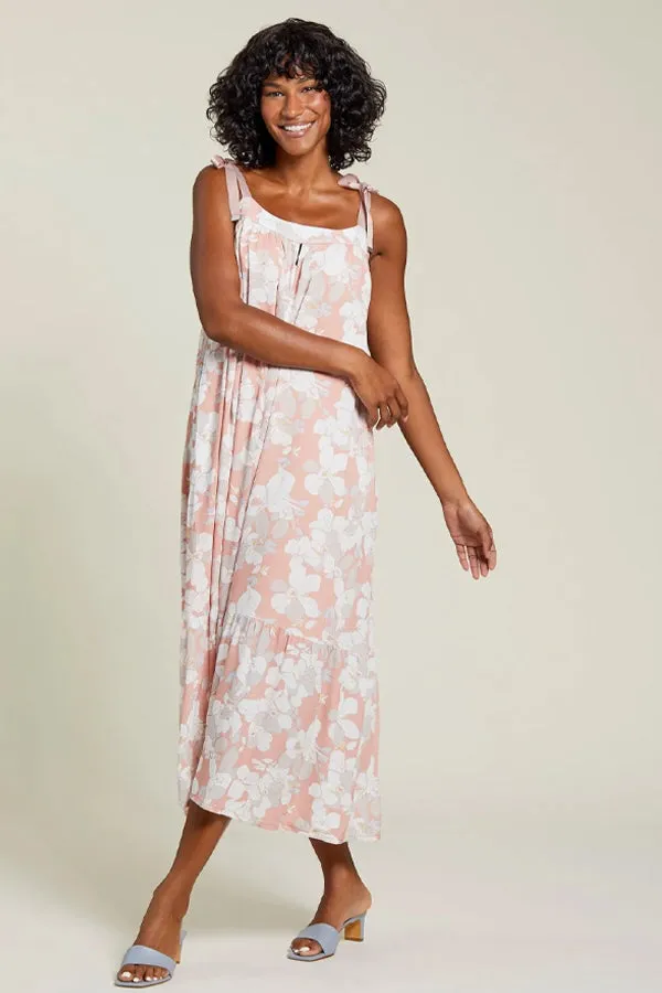 Tribal Floral Printed Tiered Maxi