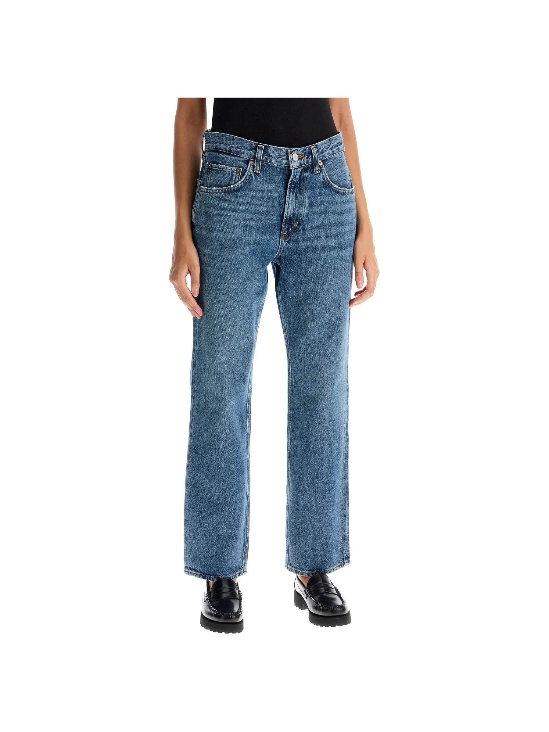 Vintage Effect Straight Jeans