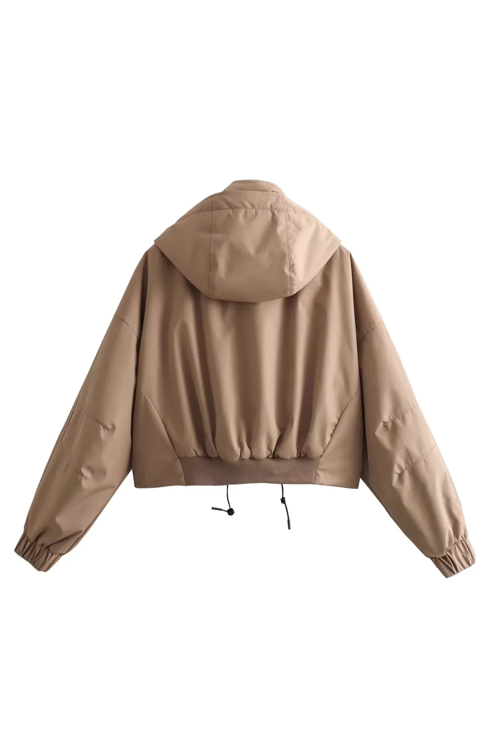 'Zoey' Mock Neck Hooded Short Jacket